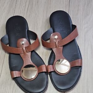 Hogan Dark Brown Leather Sandals